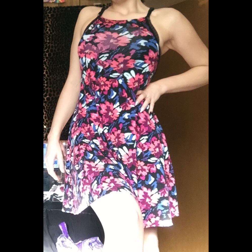 Pretty and colorful floral strap dress
